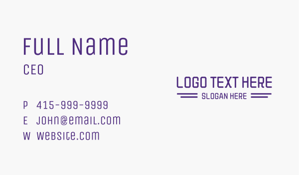 Modern Cyber Wordmark Business Card Design Image Preview