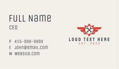 Industrial Mechanic Wrench Repair  Business Card Image Preview