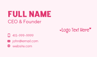 Cute Heart Wordmark Business Card Image Preview