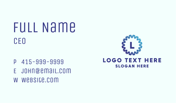 Blue Geometric Star Letter Business Card Design Image Preview