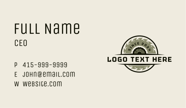 Wood Cutter Sawmill Business Card Design Image Preview