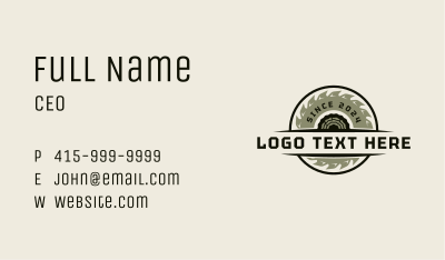 Wood Cutter Sawmill Business Card Image Preview