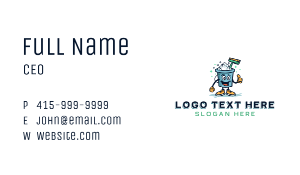 Bucket Housekeeping Janitorial Business Card Design Image Preview