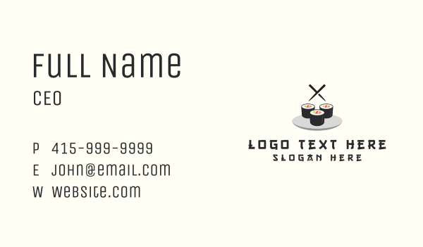 Japanese Sushi Restaurant Business Card Design Image Preview