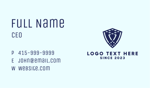 Blue Insurance Shield  Business Card Design Image Preview
