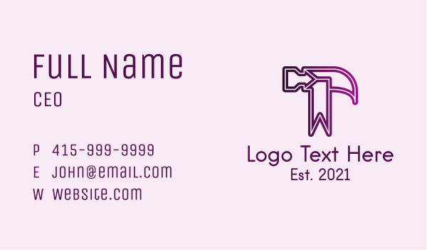 Gradient Hammer Outline  Business Card Design Image Preview