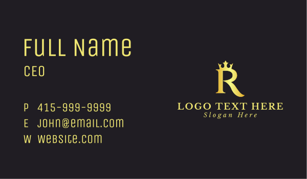 Royal Crown Letter R Business Card Design Image Preview