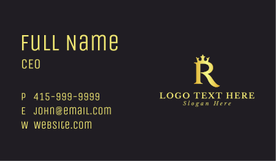 Royal Crown Letter R Business Card