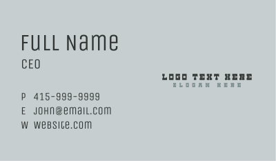 Punk Western Wordmark Business Card Image Preview