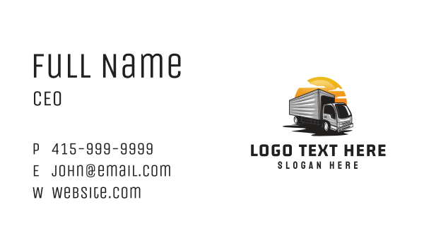 Closed Van Transport Courier Business Card Design Image Preview