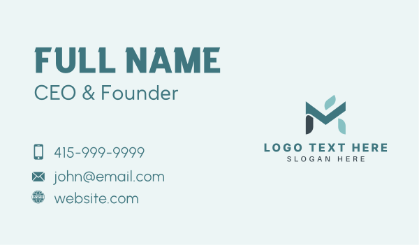 Marketing Letter M  Business Card Design