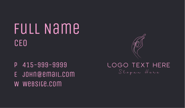 Pink Feminine Stretching Business Card Design Image Preview