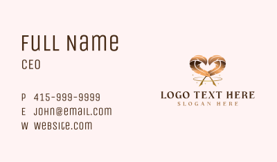 Heart Feather Quill  Business Card Image Preview