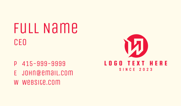 Red Building Letter W Business Card Design Image Preview