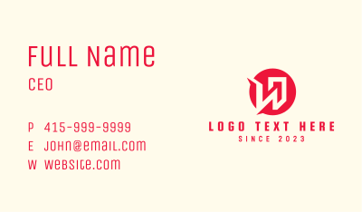 Red Building Letter W Business Card Image Preview