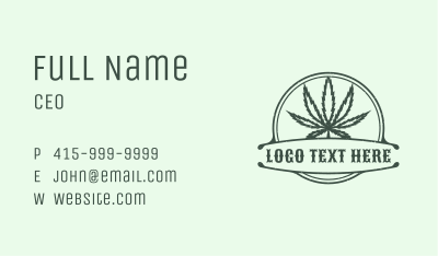 Organic Marijuana Leaf Business Card