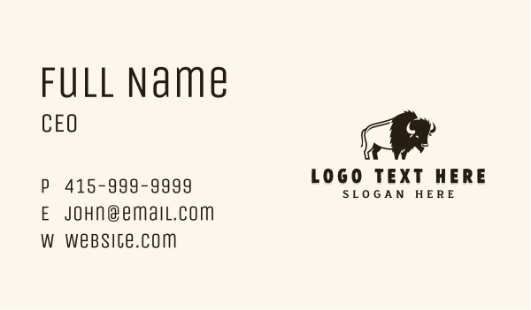Animal Bison Wildlife Business Card Design Image Preview