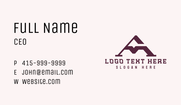 A & M Monogram Business Card Design Image Preview