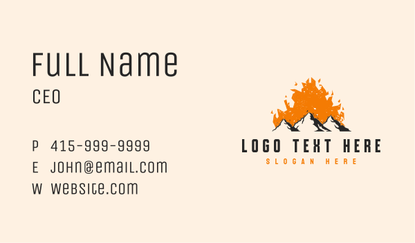 Mountain Fire Heat Business Card Design Image Preview