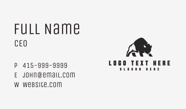 Bison Outdoor Safari Business Card Design Image Preview