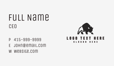 Bison Outdoor Safari Business Card Image Preview
