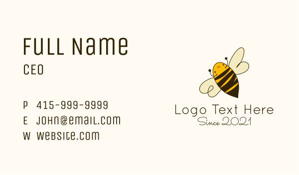 Cute Flying Bee Business Card Design