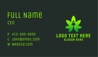 Marijuana Leaf Rocket  Business Card Image Preview