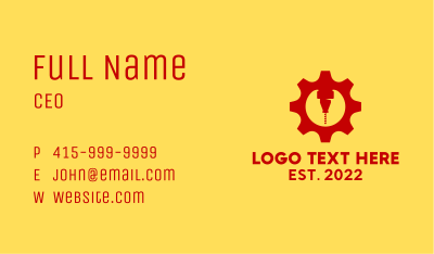 Red Gear Machine Shop  Business Card Image Preview