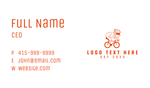 Orange Cyclist Mascot Business Card Design Image Preview