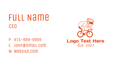 Orange Cyclist Mascot Business Card