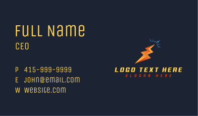 Lightning Electric Current Business Card Image Preview