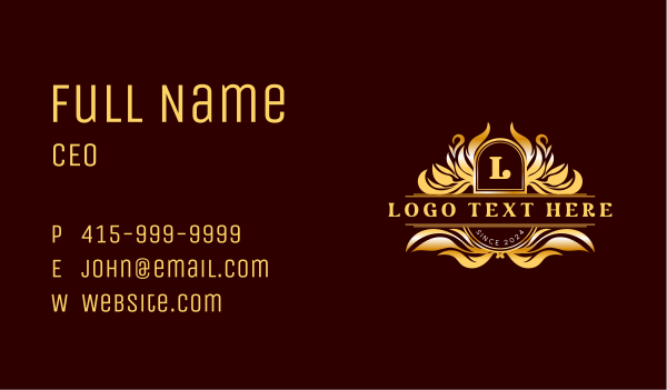 Deluxe Royal Crest Business Card Design Image Preview