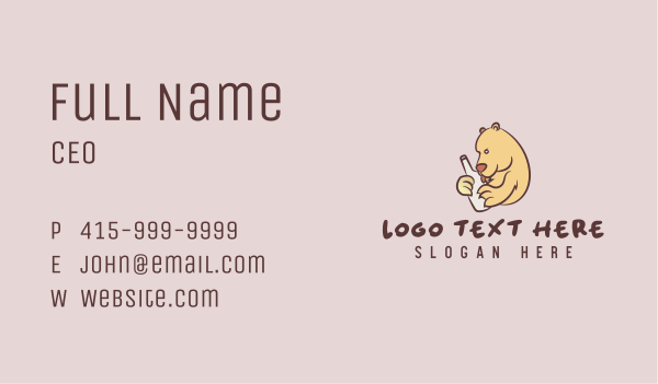 White Bottle Bear Business Card Design Image Preview