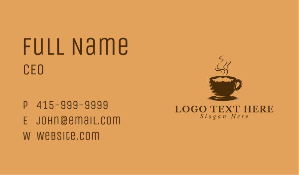 Hipster Coffee Mustache Business Card Design Image Preview