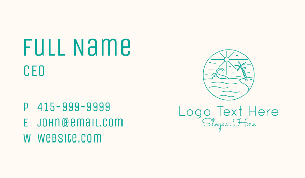 Minimal Tropical Beach Business Card Design Image Preview