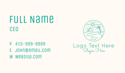 Minimal Tropical Beach Business Card Image Preview