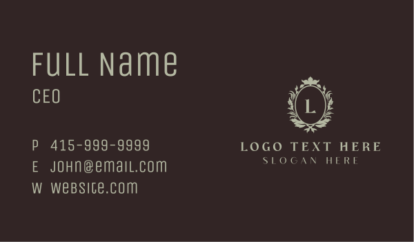 Organic Wreath Frame  Business Card Design Image Preview