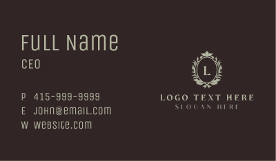 Organic Wreath Frame  Business Card Image Preview