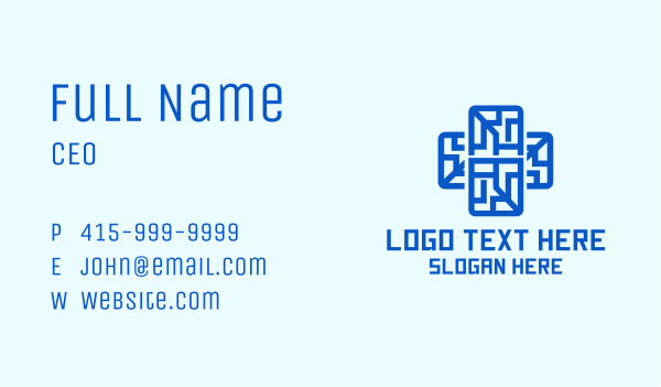 Digital Tech Cross Business Card Design Image Preview