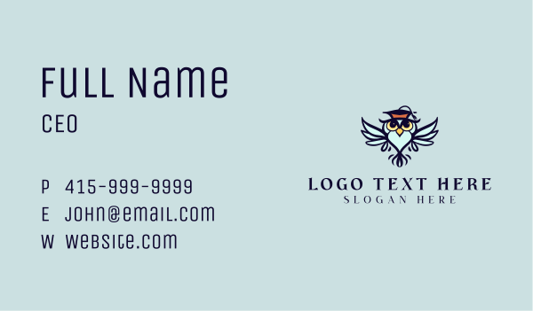 Academic Owl Bird Business Card Design Image Preview