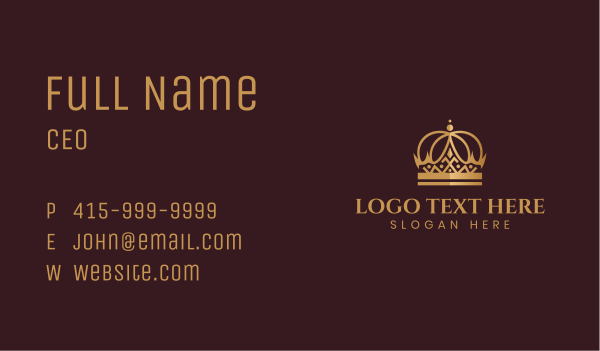 Gold Crown Ornament Business Card Design Image Preview
