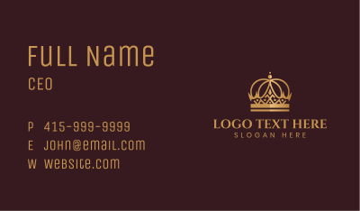 Gold Crown Ornament Business Card
