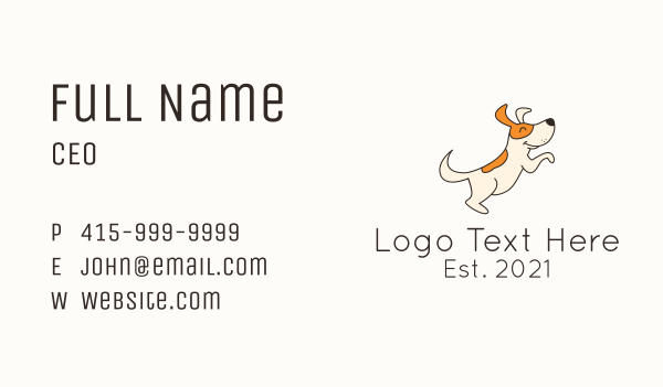 Cute Happy Dog Business Card Design Image Preview