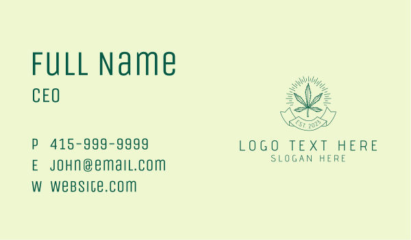 Marijuana Dispensary Emblem Business Card Design Image Preview