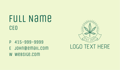 Marijuana Dispensary Emblem Business Card