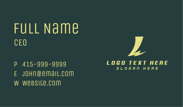 Lightning Speed Energy Business Card Design Image Preview