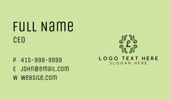 Natural Wreath Lettermark Business Card Design Image Preview