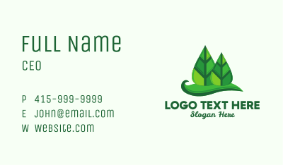 Green Forest Leaves  Business Card Image Preview