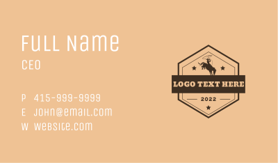 Western Rodeo Cowboy Business Card
