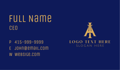 A & I Gold Monogram Business Card Image Preview